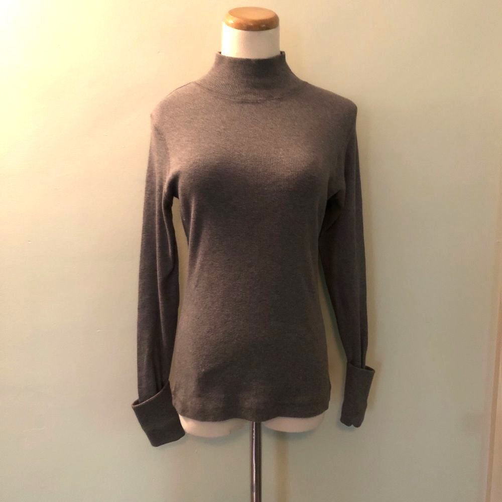 [Cloth by Easel] Gray Cotton Mock Turtleneck Sz: S